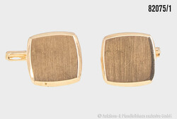 1 Paar goldene Manschettenknöpfe, 750 GG, Gesamtgewicht ca. 12,9 ...