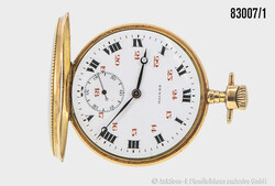 goldene Taschenuhr "Zenith", 750 GG, gepunzt "ZENITH" und "12311", ...