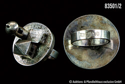 Jüdischer Hochzeitsring, Silber, , breiter Reif mit rundem Ringkopf, ...