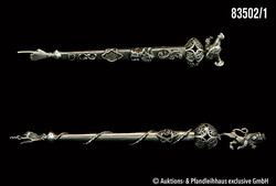 2 russische JAD Torazeiger, Silber gepunzt mit 84 KII AA 1894 und 84 ...