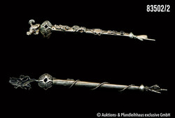 2 russische JAD Torazeiger, Silber gepunzt mit 84 KII AA 1894 und 84 ...