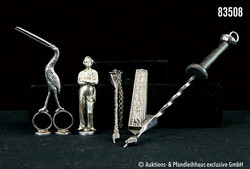 Kleines Konvolut, 5 Teile, teilweise Silber, Männerfigur (gepunzt ...