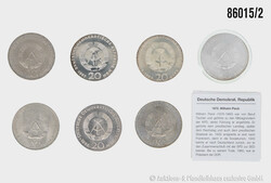 DDR Konvolut 20 Mark Gedenkmünzen, insg. 7 Stück, alles ...