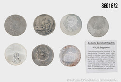 DDR Konvolut 20 Mark Gedenkmünzen, insg. 7 Stück, alles ...