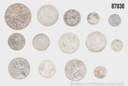 Panama Konvolut 14 Münzen, 1 Balboa 1947 Silber 900, 26,67 g, 3x 1/2 ...