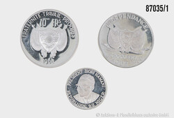 Republik Niger Konvolut 3 Münzen, 500 Francs 1960, 1000 Francs 1960 ...