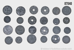 Belgien Kaiserreich 1914-18 deutsche Besetzung, 24 Münzen von 5, 10, ...