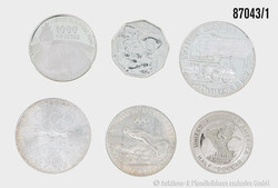 Österreich / Spanien / USA Konvolut, insg. 6 Stück, 50 Schilling ...