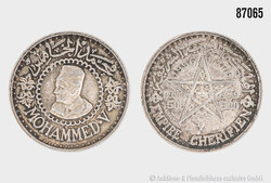 Marokko 500 Francs 1956 Mohammed V, Silber 900, 22,48 g, Zust. ...