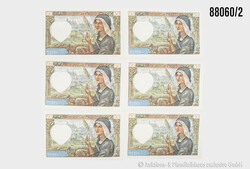 Frankreich Konvolut 6 Banknoten, jeweils 50 Francs 1x 1941 u. 5x 1942 ...