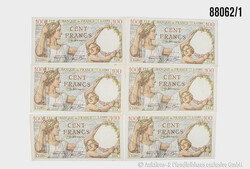 Frankreich Konvolut 6 Banknoten jeweils 100 Francs 1940, Zust. ss-vz ...