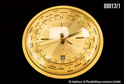 Jaeger-Lecoultre Weltzeituhr/ Tischuhr, Messinggehäuse, 8-Tagewerk ...