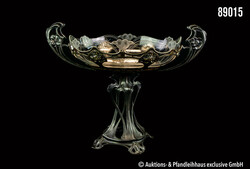 Großer Jugendstil-Tafelaufsatz, WMF, um 1900, Zinn, geschweifte Form ...