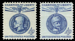 1960, Champion of Liberty: 4¢ Thomas Masaryk and 4¢ Gustaf ...