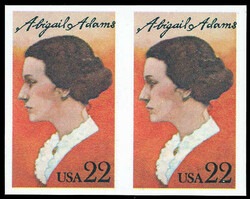 1985, 22¢ Abigail Adams, imperf. pair (Scott 2146a), o.g., never ...