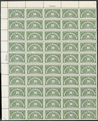 Special Handling, 1928, 10¢ yellow green (Scott QE1), complete sheet ...