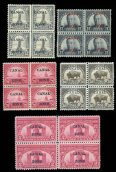 Canal Zone, 1909-28, a selection of mostly blocks of 4. Singles ...