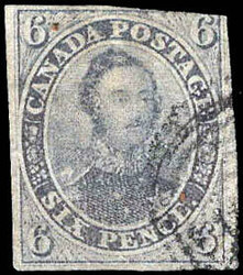 Canada, 1851, Prince Albert, 6d slate violet, on laid paper, ...