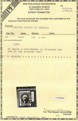 1855, 10¢ Washington, green, type III (Scott 15), Extremely Fine, ...