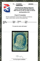 1861, 1¢ Franklin, blue, type I (Scott 18); perf faults, otherwise ...