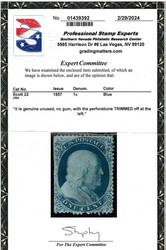 1857, 1¢ Franklin, blue, type IIIa (Scott 22), well centered for ...