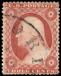 1857, 3¢ Washington, rose, type I (Scott 25), well centered, with ...