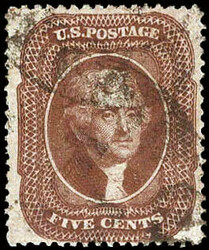 1861, 5¢ Jefferson, orange brown, type II (Scott 30), excellent ...
