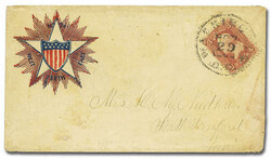 C. 1861, Civil War patriotic cover: Shield in Star (Walcott L-2659. ...