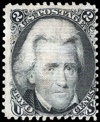 1867, 2¢ Jackson, black, Z. grill (Scott 85B), sharp impression and ...