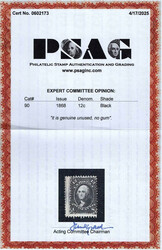 1867, 12¢ Washington, black, E. grill (Scott 90), unused without gum ...