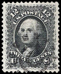 1867, 12¢ Washington, black, E. grill (Scott 90), light target, Very ...