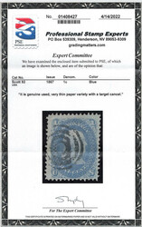 1867, 1¢ Franklin, blue, F. grill (Scott 92), target cancel, almost ...