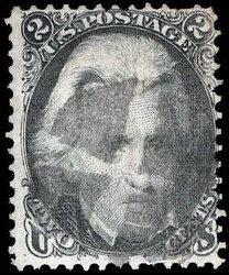 1861-66 (1875 Re-issue), 2¢ Jackson, black (Scott 103), neat light ...