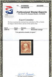 1861-66 (1875 Re-issue), 30¢ Franklin, brownish orange (Scott 110), ...