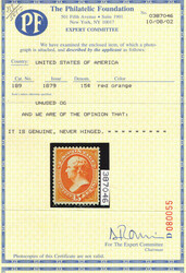 1879, 15¢ Webster, red orange, A.B.N.C. printing (Scott 189), well ...