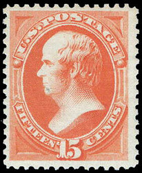 1879, 15¢ Webster, red orange, A.B.N.C. printing (Scott 189), o.g., ...