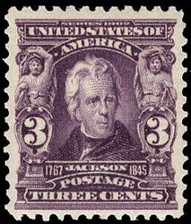 1903, 3¢ Jackson, bright violet (Scott 302), o.g., never hinged, ...