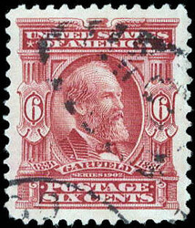 1903, 6¢ Garfield, claret (Scott 305), gorgeous centering and ...