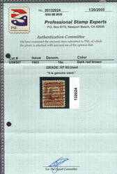 1903, 10¢ Webster, pale red brown (Scott 307), beautifully well ...