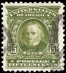 1903, 15¢ Clay, olive green (Scott 309), wonderfully choice ...