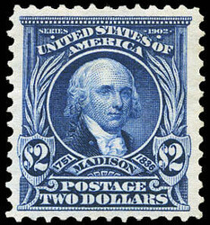 1903, $2 Madison, dark blue (Scott 312), an unusually nice example of ...