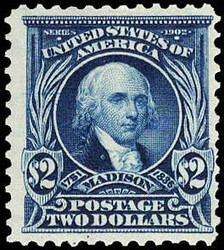 1903, $2 Madison, dark blue (Scott 312), o.g., hinged, Fine. Scott ...