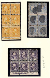 1908-09, 3¢ Washington, type I, deep violet; 10¢ Washington, yellow ...