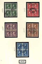 1908, Washington-Franklins, D.L. watermark, imperf., 1¢ to 5¢ ...