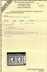 1909, 4¢ Washington, orange brown, D.L. watermark, horizontal coil, ...