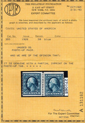 1909, 5¢ Washington, blue, D.L. watermark, horizontal coil, perf. 12 ...