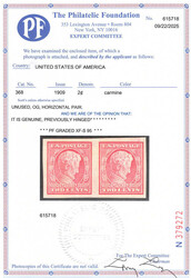 1909, 2¢ Lincoln Centenary, imperf. (Scott 368), horizontal pair, o ...