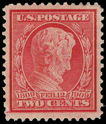 1909, 2¢ Lincoln Centenary, bluish paper (Scott 369), exceptionally ...