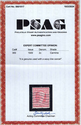 1909, 2¢ Lincoln Centenary, bluish paper (Scott 369), wavy line ...