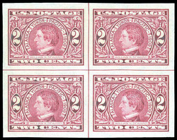1909, 2¢ Alaska-Yukon, imperf. (Scott 371), centerline block of 4, a ...